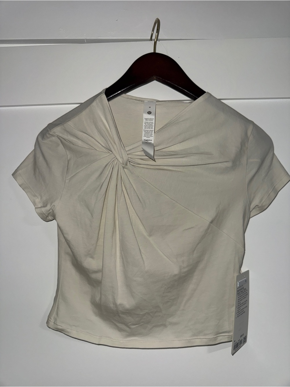 Lulu Lemon Women’s Asymmetrical Front Twist Short Sleeve Top - Bone Size M